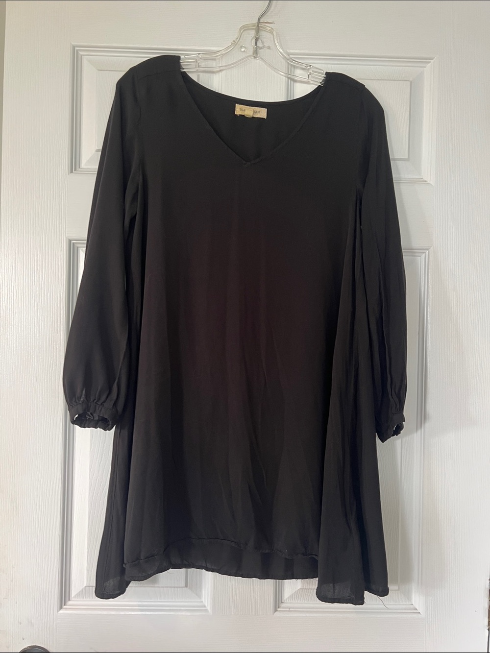 Black Swan Black V-Neck A-Line Mini Dress